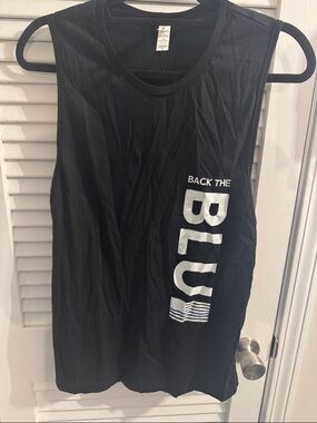Black Muscle Tank "BACK THE BLU"